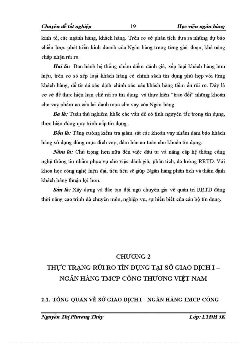 image for page Giải pháp hạn chế rủi ro tín dụng tại Sở giao dịch I Ngân hàng Công thương Việt Nam 1