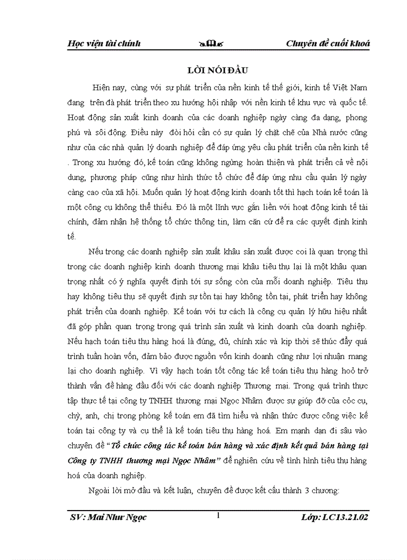 image for page Tổ chức công tác kế toán bán hàng và xác định kết quả bán hàng tại Công ty TNHH thương mại Ngọc Nhâm 3