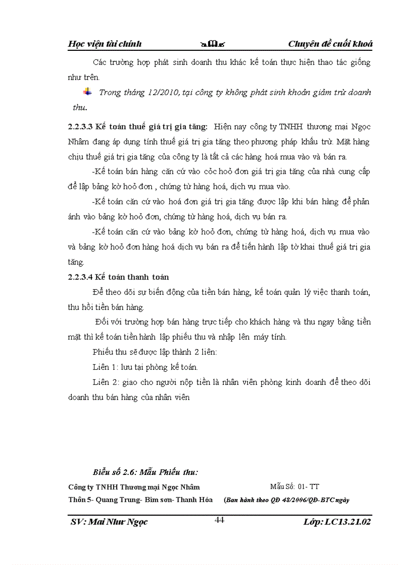 image for page Tổ chức công tác kế toán bán hàng và xác định kết quả bán hàng tại Công ty TNHH thương mại Ngọc Nhâm 3