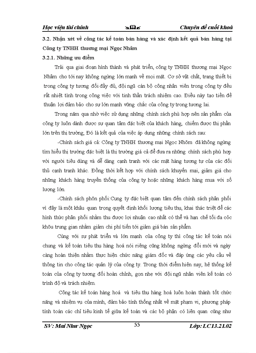 image for page Tổ chức công tác kế toán bán hàng và xác định kết quả bán hàng tại Công ty TNHH thương mại Ngọc Nhâm 3