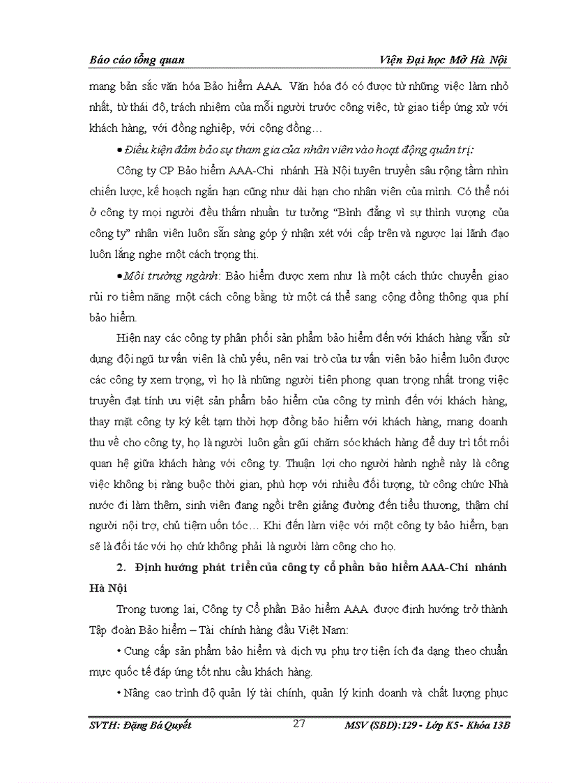 image for page Định hướng phát triển của công ty cổ phần bảo hiểm AAA Chi nhánh Hà Nội