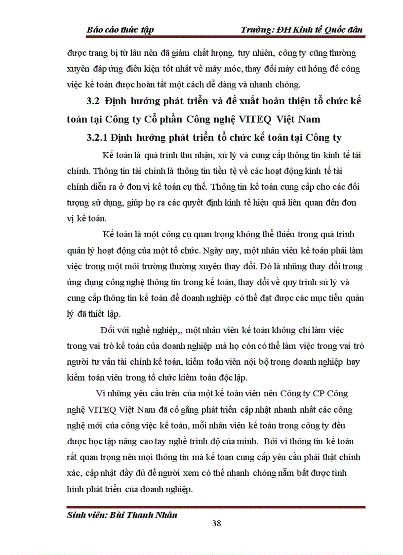 image for page Đánh giá thực trạng về tổ chức kế toán tại Công ty Cổ phần công nghệ VITEQ Việt Nam