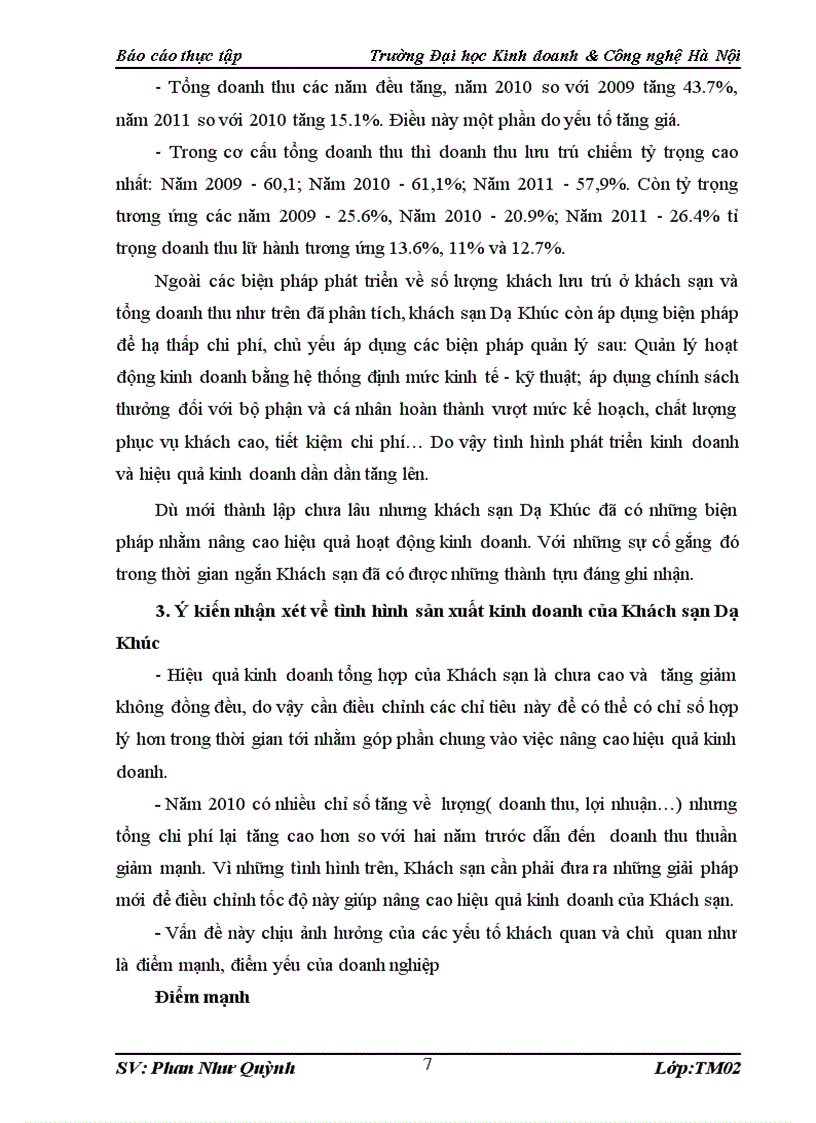 image for page Tình hình hoạt động sản xuất kinh doanh của khách sạn Dạ khúc trong những năm gần đây