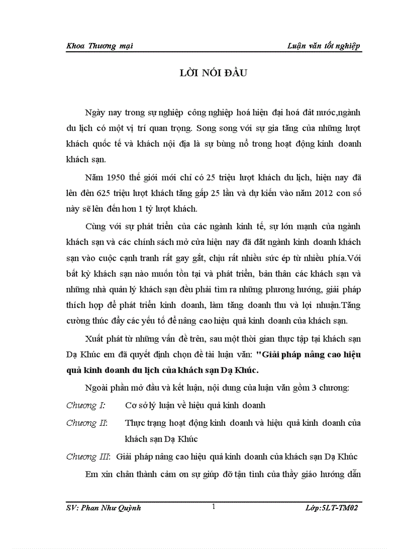 image for page Giải pháp nâng cao hiệu quả kinh doanh du lịch của khách sạn Dạ Khúc 1