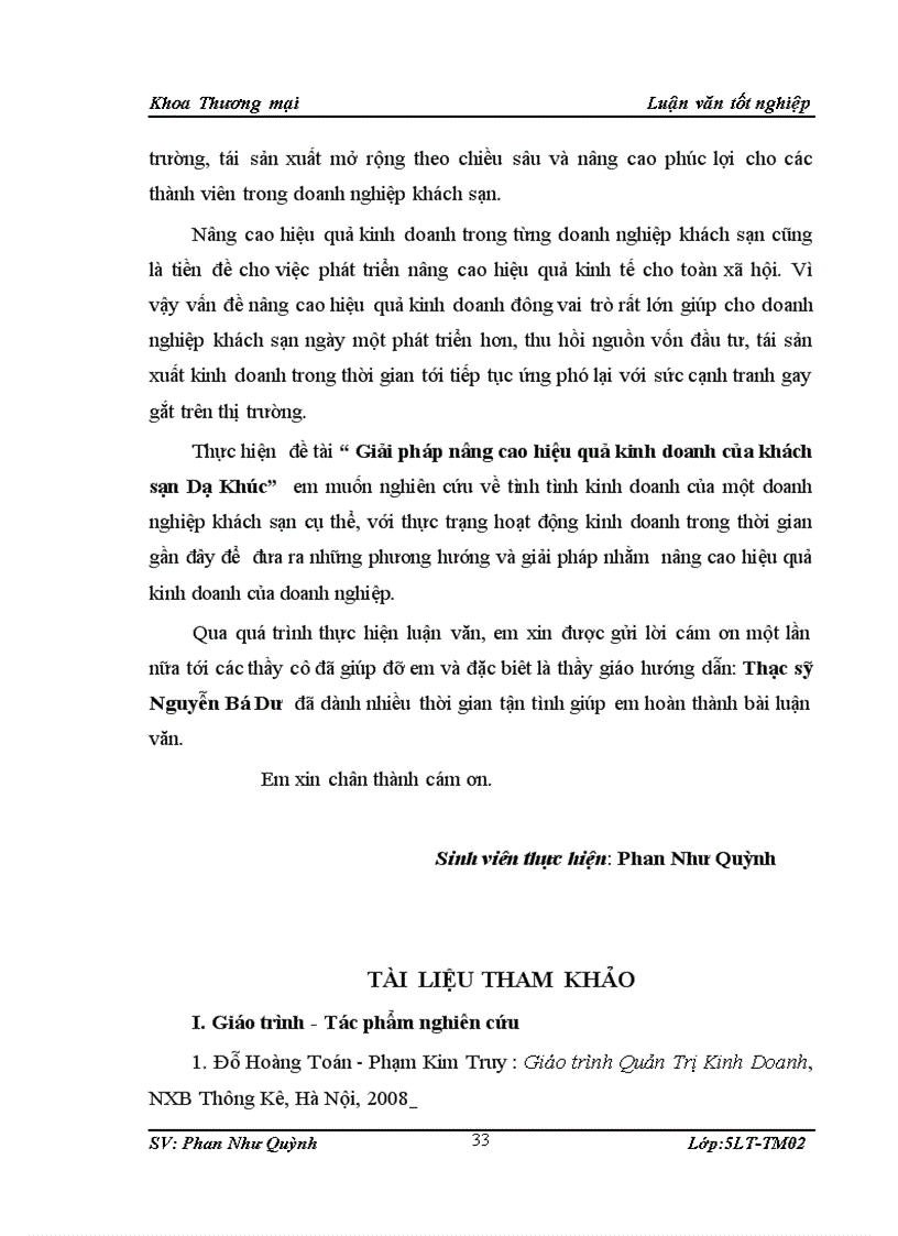 image for page Giải pháp nâng cao hiệu quả kinh doanh du lịch của khách sạn Dạ Khúc 1