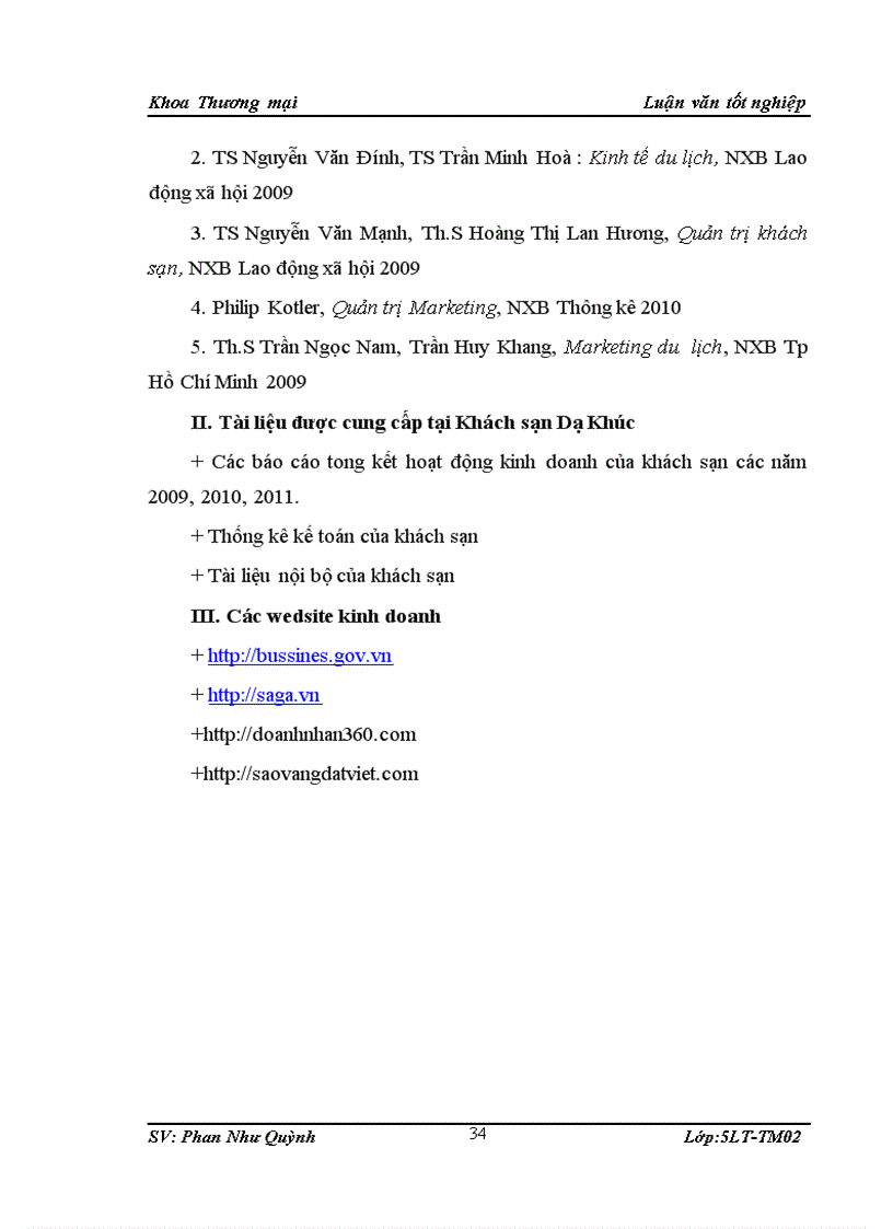 image for page Giải pháp nâng cao hiệu quả kinh doanh du lịch của khách sạn Dạ Khúc 1