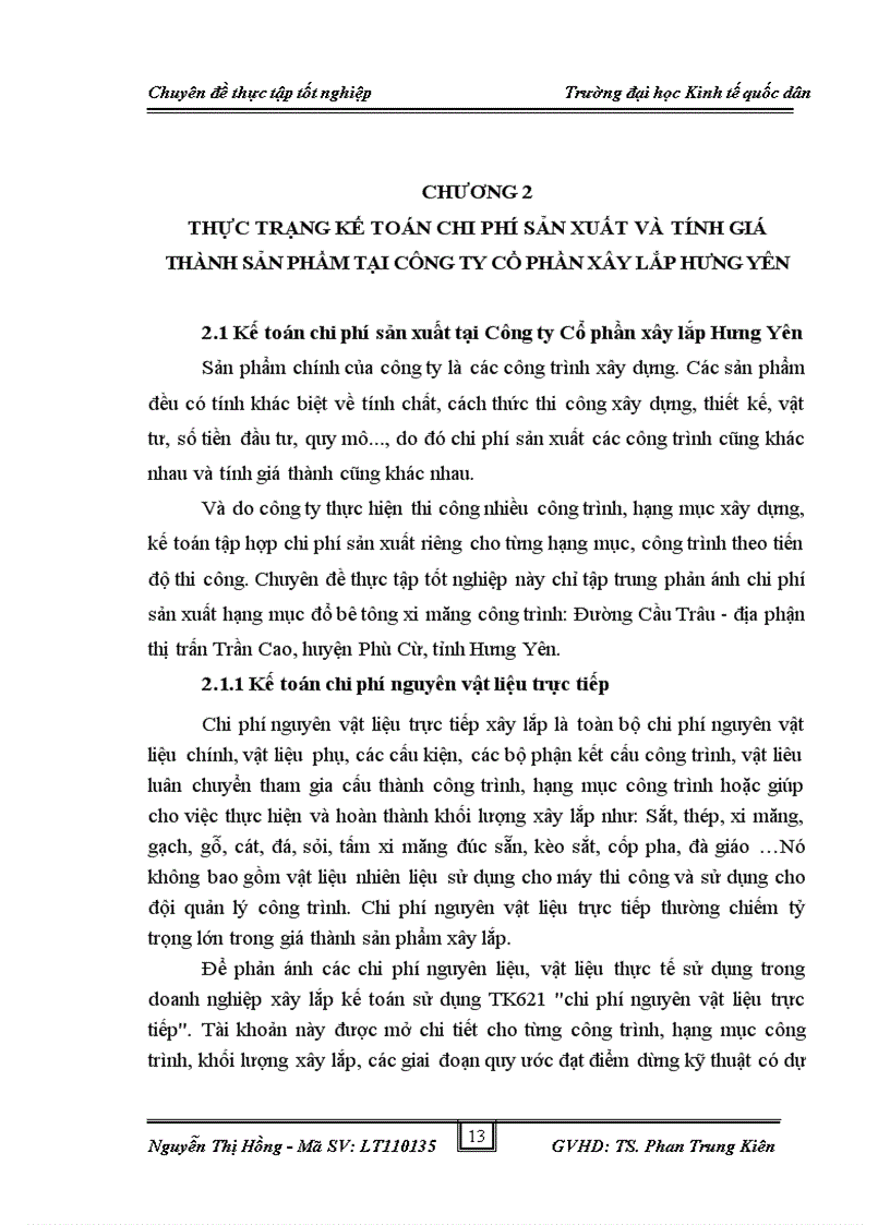 image for page Hoàn thiện kế toán chi phí sản xuất và tính giá thành sản phẩm tại Công ty Cổ phần xây lắp Hưng Yên