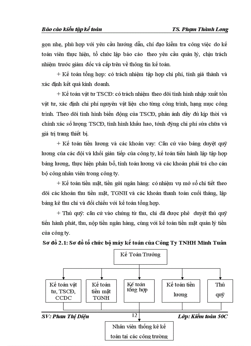 image for page Đánh giá thực trạng tổ chức kế toán tại Công Ty TNHH Minh Tuân và kiến nghị