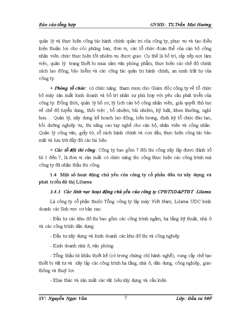 image for page Thực trạng các hoạt động đầu tư của Công ty cổ phần đầu tư xây dựng và phát triển đô thị Lilama