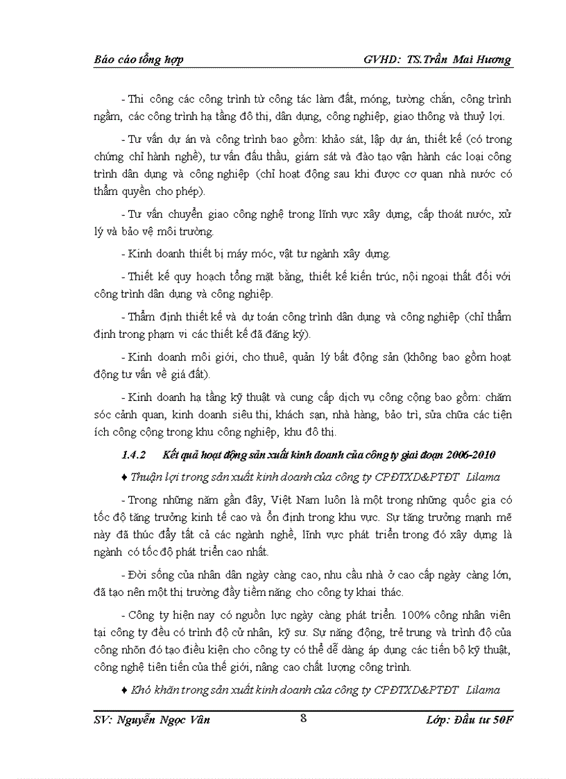 image for page Thực trạng các hoạt động đầu tư của Công ty cổ phần đầu tư xây dựng và phát triển đô thị Lilama