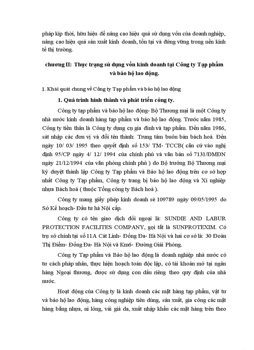 image for page Một số biện pháp nâng cao hiệu quả sử dụng vốn kinh doanh tại Công ty Tạp phẩm và bảo hộ lao động