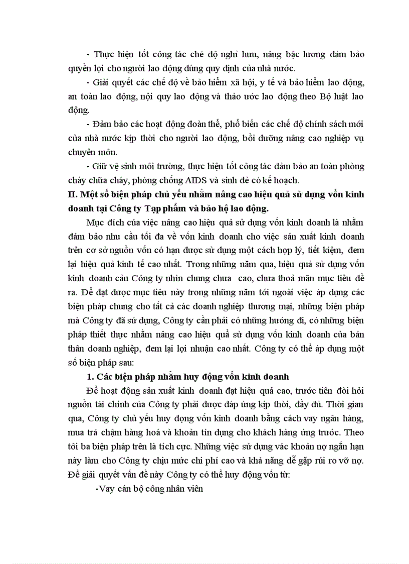 image for page Một số biện pháp nâng cao hiệu quả sử dụng vốn kinh doanh tại Công ty Tạp phẩm và bảo hộ lao động