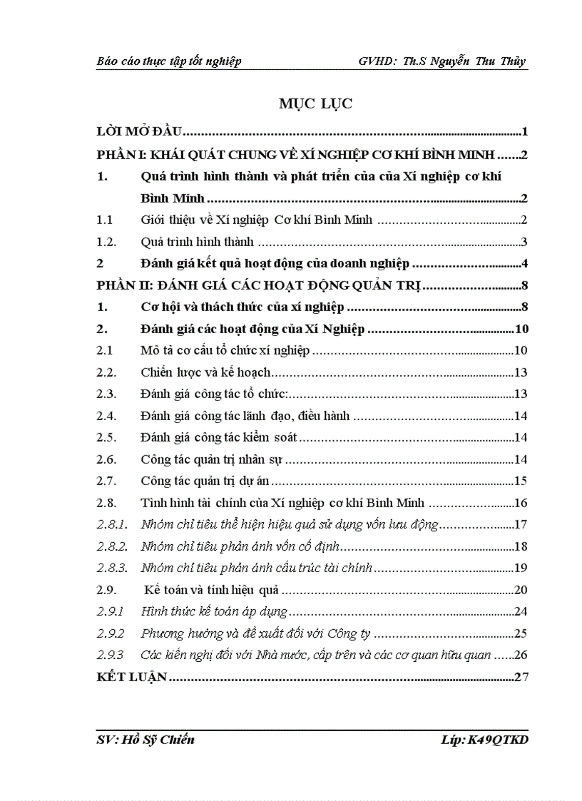 image for page Đánh giá các hoạt động quản trị Xí nghiệp cơ khí Bình Minh