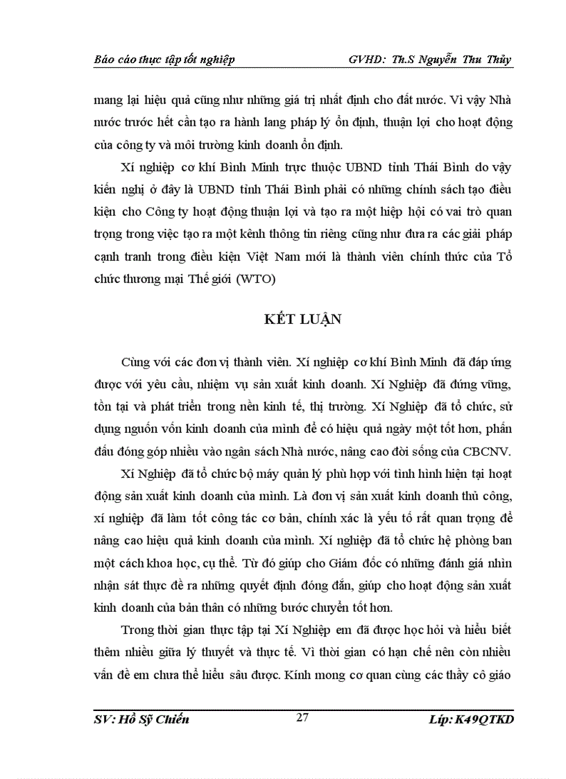 image for page Đánh giá các hoạt động quản trị Xí nghiệp cơ khí Bình Minh