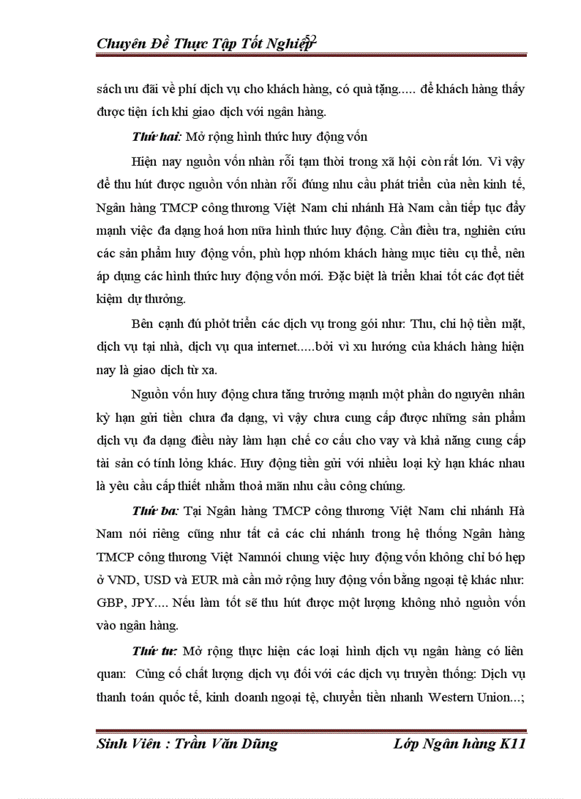 image for page Giải pháp Mở rộng huy động vốn tại Ngân hàng Thương Mại cổ phần công thương Việt Nam chi nhánh Hà Nam