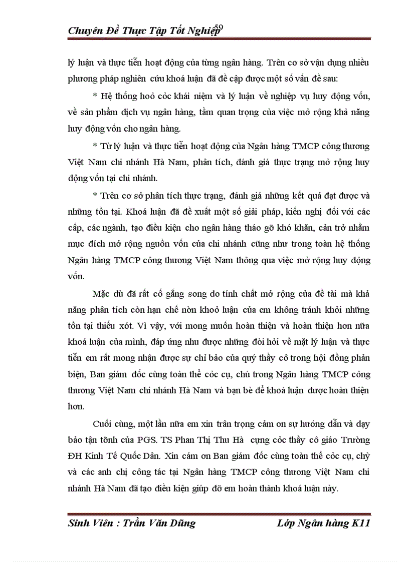 image for page Giải pháp Mở rộng huy động vốn tại Ngân hàng Thương Mại cổ phần công thương Việt Nam chi nhánh Hà Nam