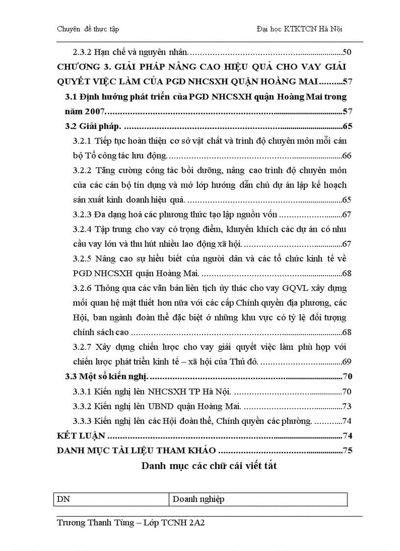 image for page Giải pháp nâng cao hiệu quả cho vay giải quyết việc làm của Phòng giao dịch Ngân hàng chính sách xã hội quận Hoàng Mai