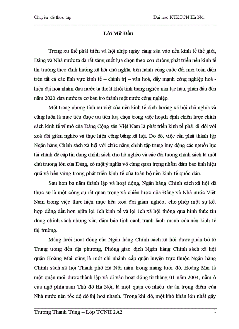 image for page Giải pháp nâng cao hiệu quả cho vay giải quyết việc làm của Phòng giao dịch Ngân hàng chính sách xã hội quận Hoàng Mai