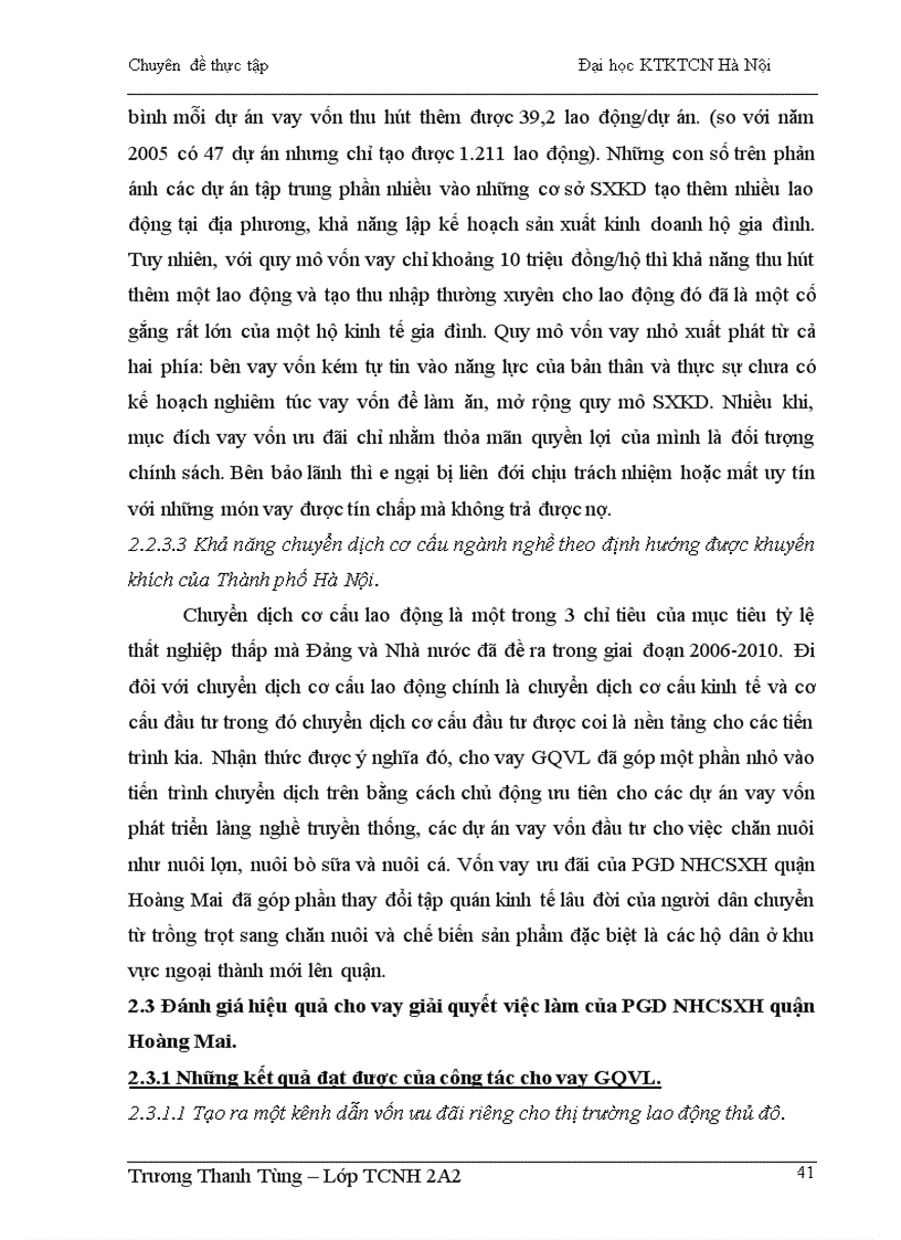 image for page Giải pháp nâng cao hiệu quả cho vay giải quyết việc làm của Phòng giao dịch Ngân hàng chính sách xã hội quận Hoàng Mai