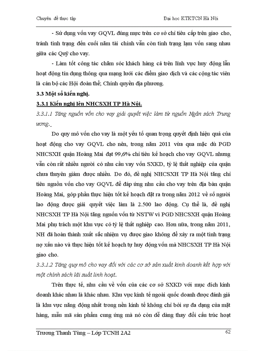 image for page Giải pháp nâng cao hiệu quả cho vay giải quyết việc làm của Phòng giao dịch Ngân hàng chính sách xã hội quận Hoàng Mai