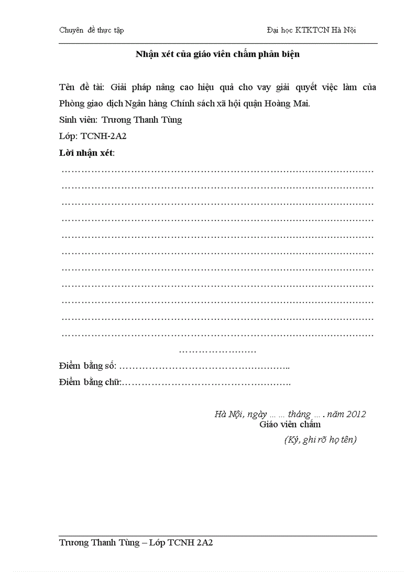 image for page Giải pháp nâng cao hiệu quả cho vay giải quyết việc làm của Phòng giao dịch Ngân hàng chính sách xã hội quận Hoàng Mai