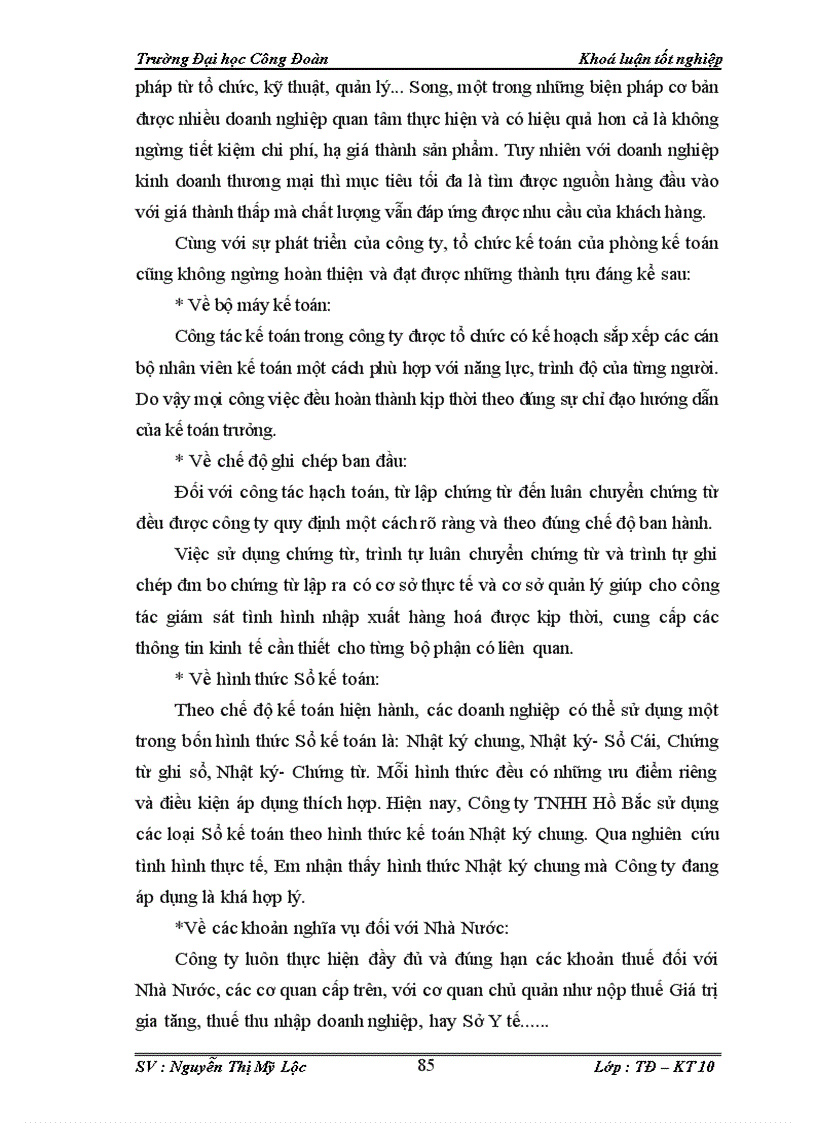 image for page Tổ chức kế toán bán hàng và xác định kết quả bán hàng tại Công ty TNHH Hồ Bắc