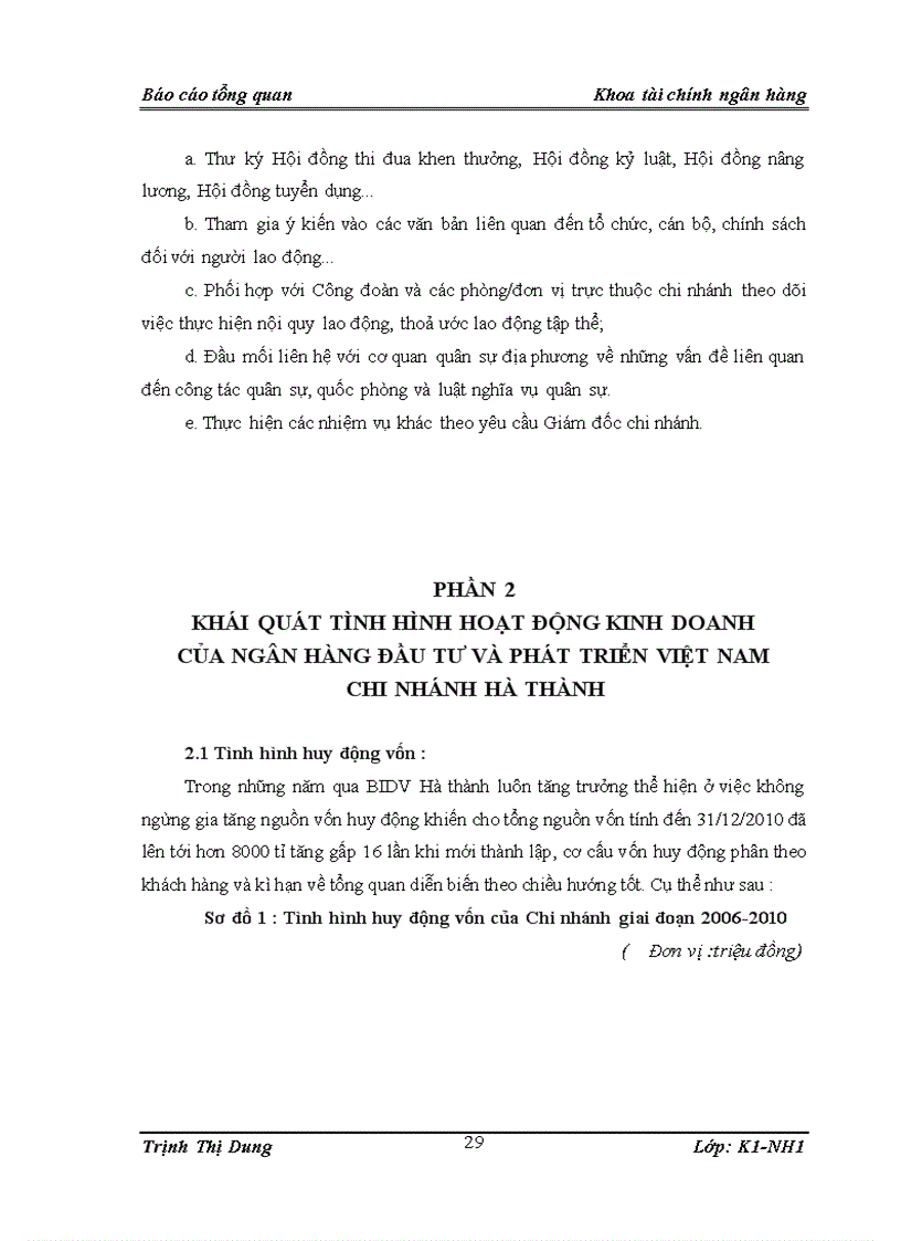 image for page Nhận xét và phương hướng hoạt động trong tương lai của ngân hàng BIDV chi nhánh Hà Thành