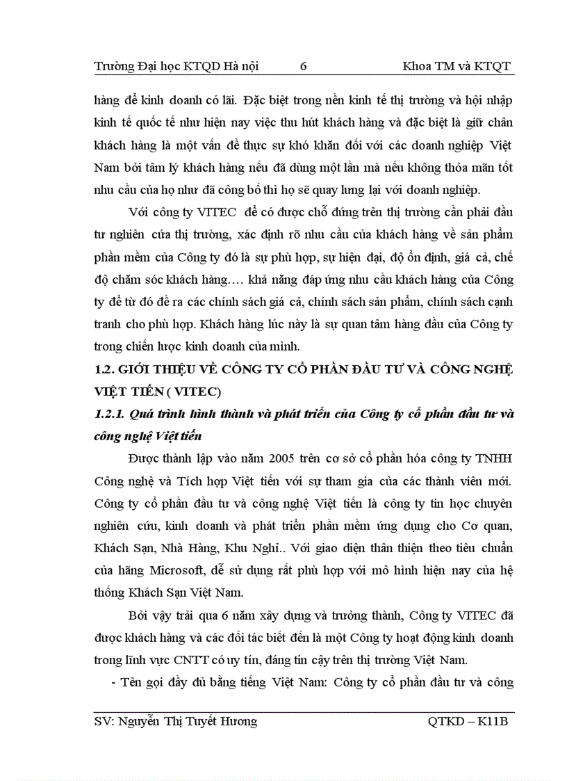 image for page Giải pháp phát triển khách hàng của Công ty cổ phần đầu tư và công nghệ Việt tiến VITEC