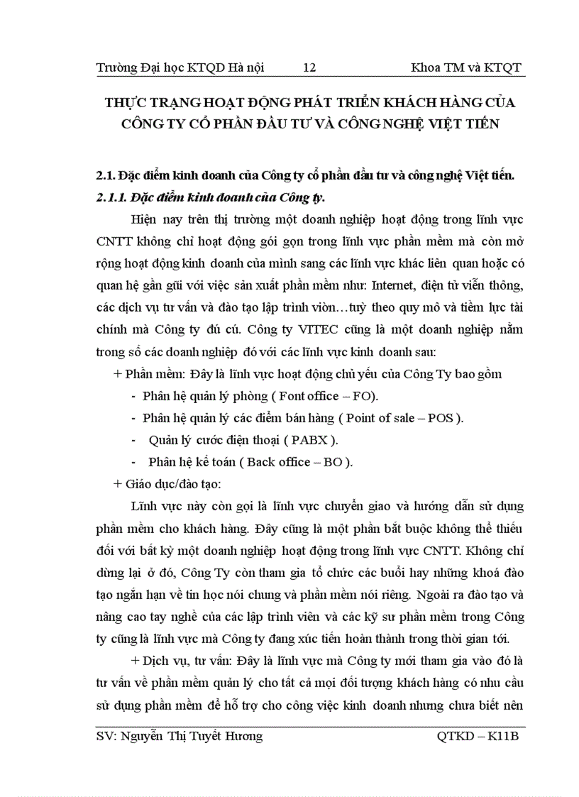 image for page Giải pháp phát triển khách hàng của Công ty cổ phần đầu tư và công nghệ Việt tiến VITEC