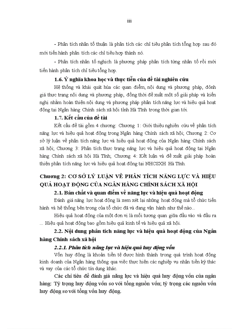 image for page Hoàn thiện phân tích năng lực và hiệu quả hoạt động tại Ngân hàng Chính sách xã hội Hà Tĩnh