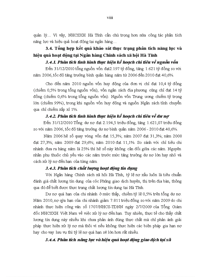 image for page Hoàn thiện phân tích năng lực và hiệu quả hoạt động tại Ngân hàng Chính sách xã hội Hà Tĩnh