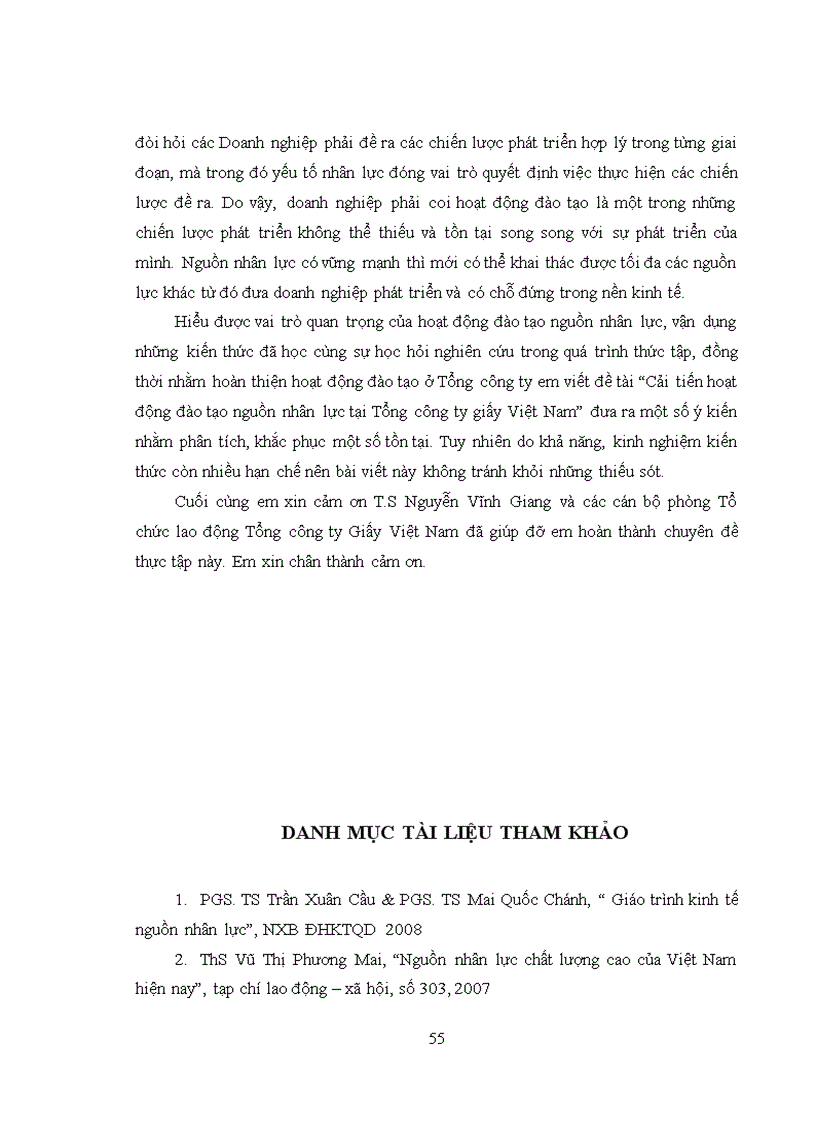 image for page Cải tiến hoạt động đào tạo nguồn nhân lực tại Tổng công ty giấy Việt Nam