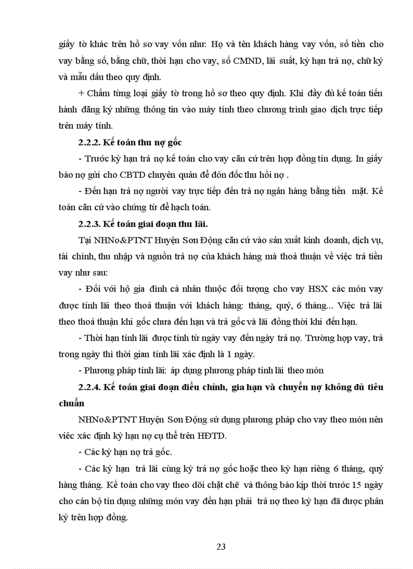 image for page Kế toán cho vay hộ sản xuất tại NHNo PTNT huyện Sơn Động