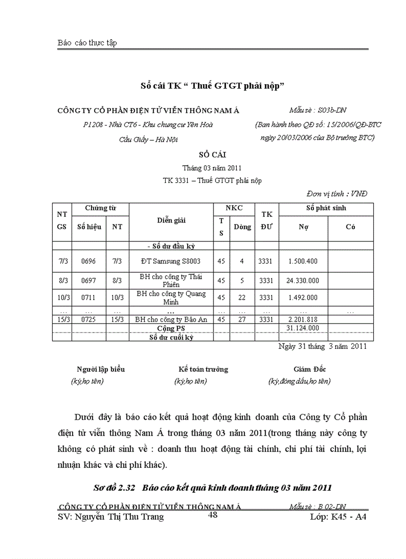 image for page Kế toán tiêu thụ hàng hoá và xác định kết quả kinh doanh tại công ty Cổ phần điện tử viễn thông Nam