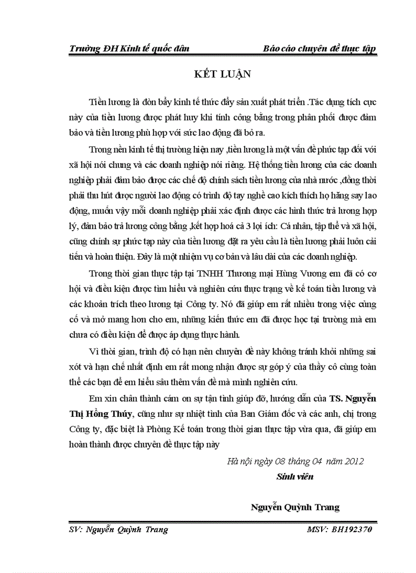 image for page Hoàn thiện kế toán tiền lương và các khoản trích theo lương tại TNHH Thương mại Hùng Vương