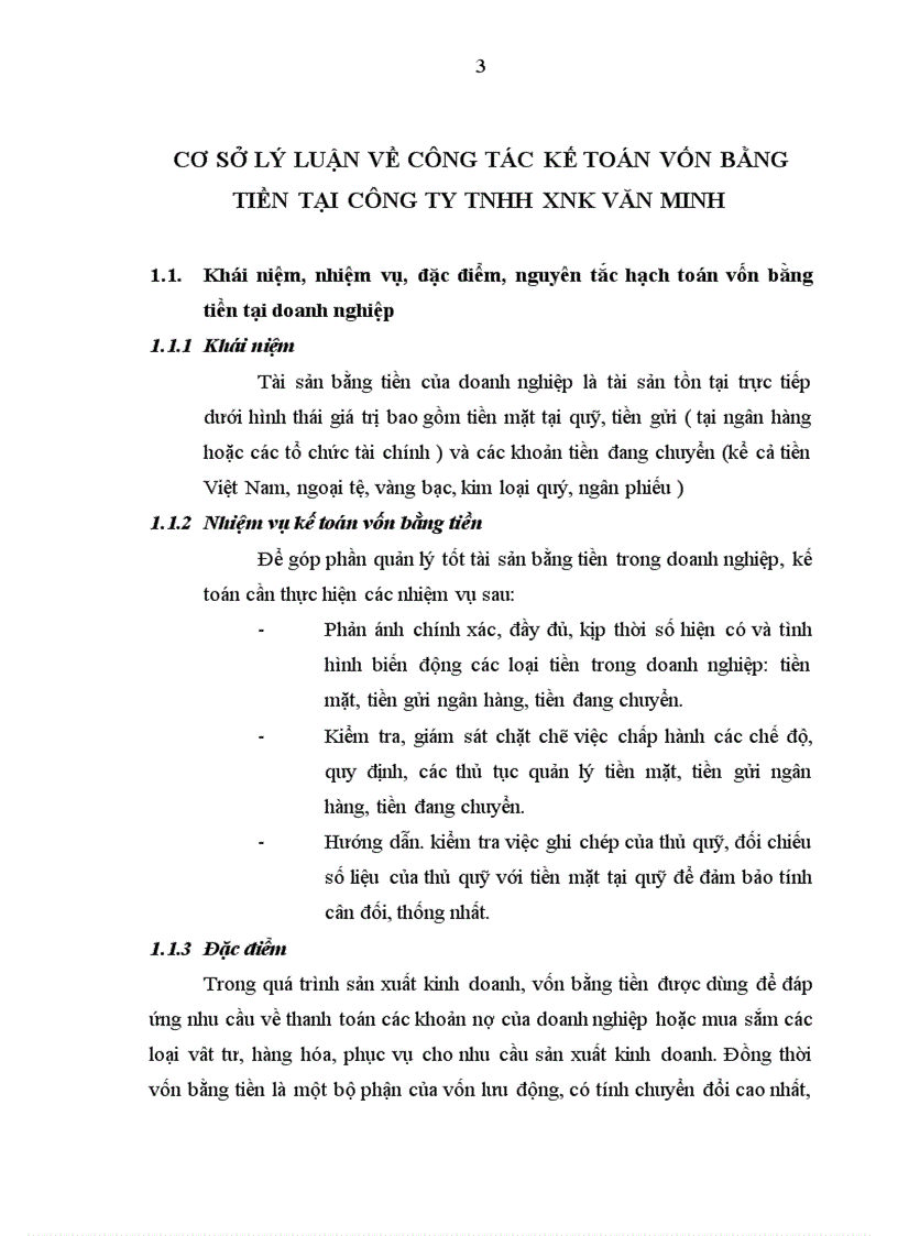 image for page Kế toán vốn bằng tiền tại Công ty TNHH XNK Văn Minh