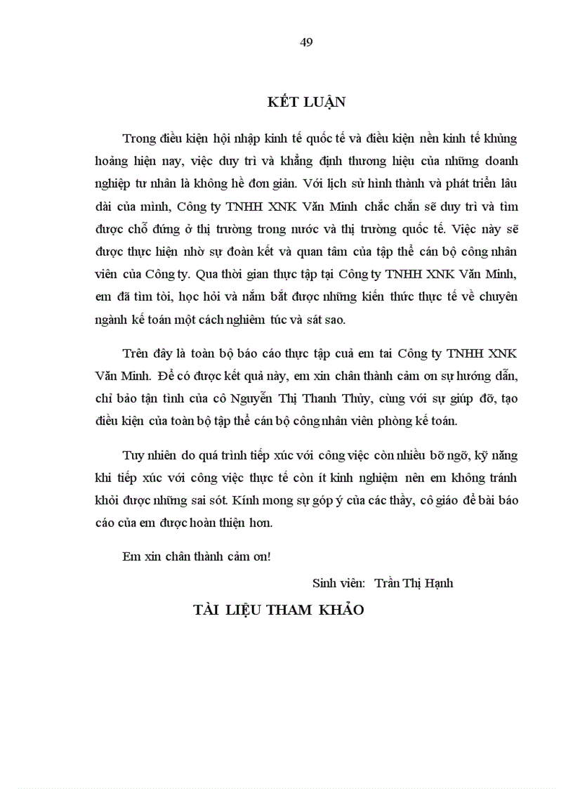 image for page Kế toán vốn bằng tiền tại Công ty TNHH XNK Văn Minh