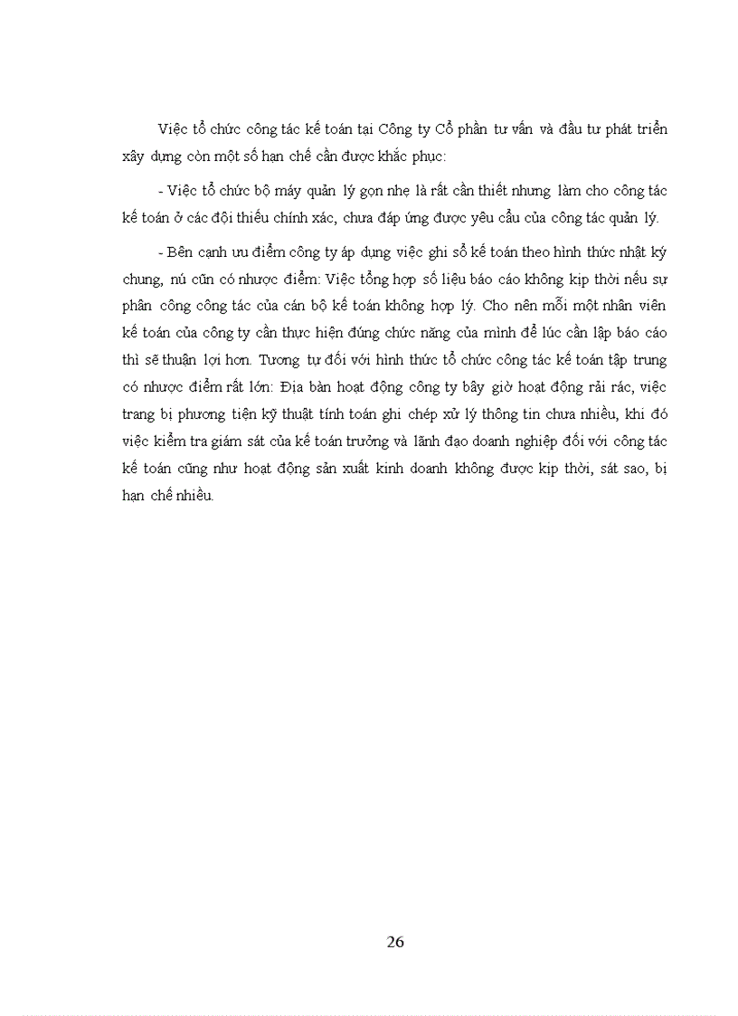 image for page Một số nhận xét về tổ chức bộ máy kế toán tại Công ty cổ phần tư vấn và đầu tư phát triển xây dựng