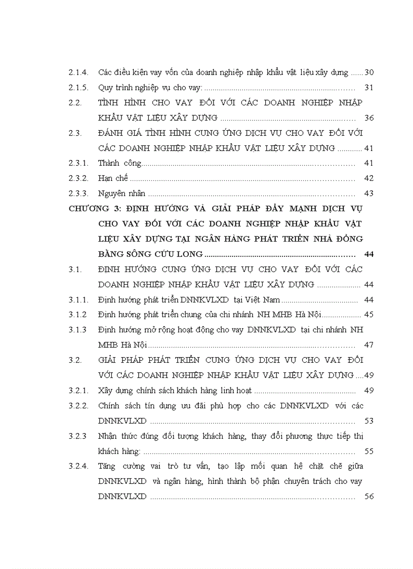 image for page Dịch vụ vay vốn đối với các doanh nghiệp nhập khẩu vật liệu xây dựng tại ngân hàng phát triển nhà đồng bằng sông Cửu Long