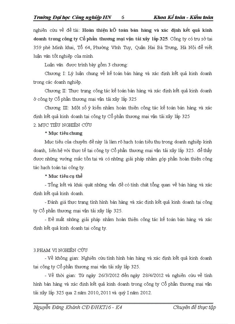 image for page Hoàn thiện kế toán bán hàng và xác định kết quả kinh doanh trong công ty Cổ phần thương mại vận tải xây lắp 325