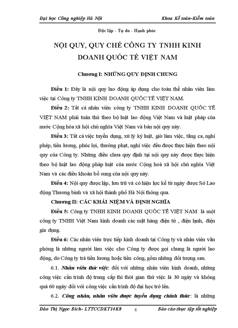 image for page Tổ chức sản xuất kinh doanh của Công ty TNHH kinh doanh quốc tế Việt Nam