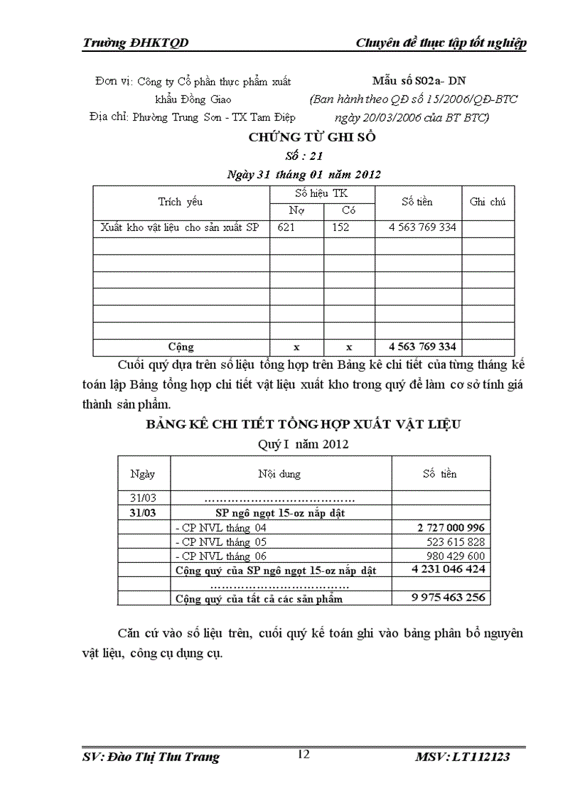 image for page Kế toán chi phí sản xuất và giá thành sản phẩm tại Công ty cổ phần thực phẩm xuất khẩu Đồng Giao