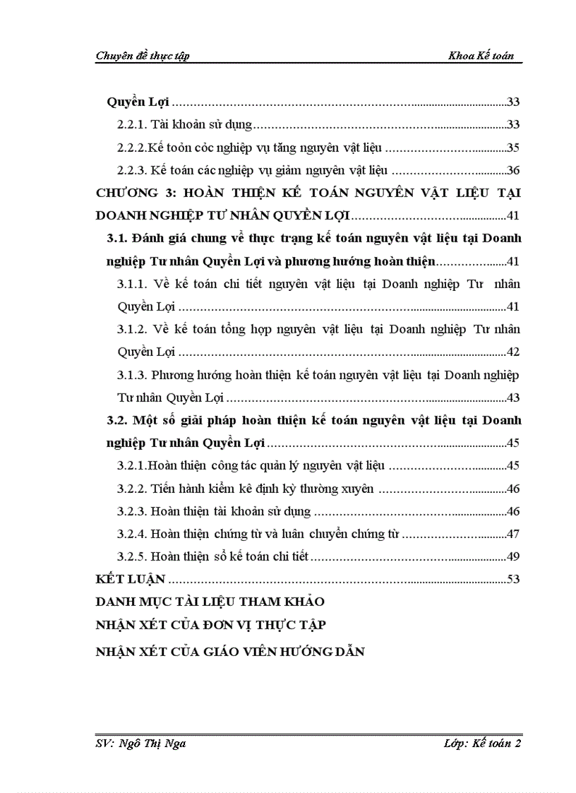 image for page Hoàn thiện kế toán nguyên vật liệu tại Doanh nghiệp Tư nhân Quyền Lợi 3