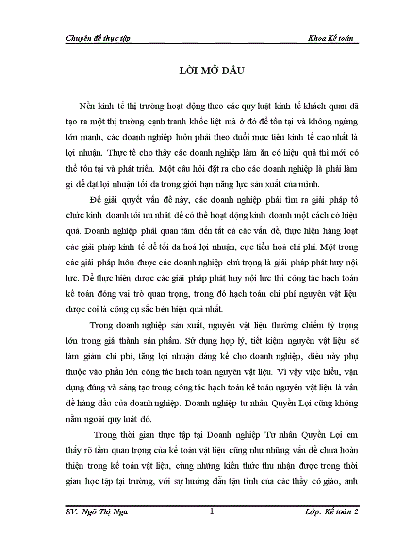 image for page Hoàn thiện kế toán nguyên vật liệu tại Doanh nghiệp Tư nhân Quyền Lợi 3