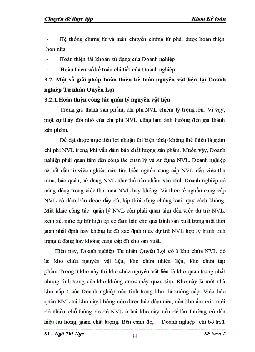 image for page Hoàn thiện kế toán nguyên vật liệu tại Doanh nghiệp Tư nhân Quyền Lợi 3