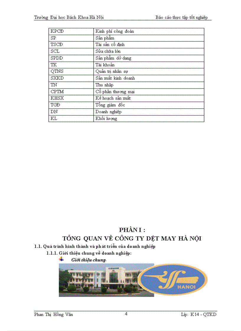 image for page Báo cáo thực tập tốt nghiệp tại Công ty Cổ Phần Dệt may Hà Nội