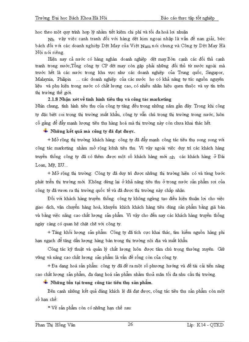 image for page Báo cáo thực tập tốt nghiệp tại Công ty Cổ Phần Dệt may Hà Nội