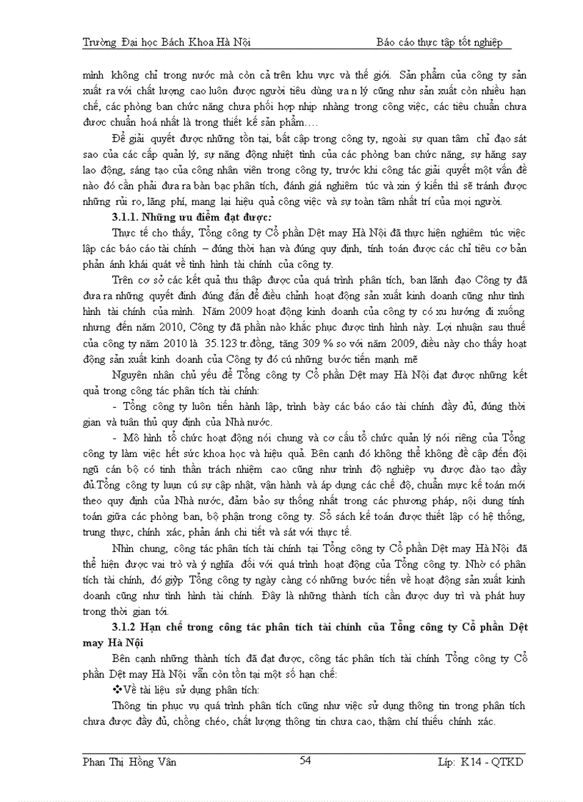 image for page Báo cáo thực tập tốt nghiệp tại Công ty Cổ Phần Dệt may Hà Nội