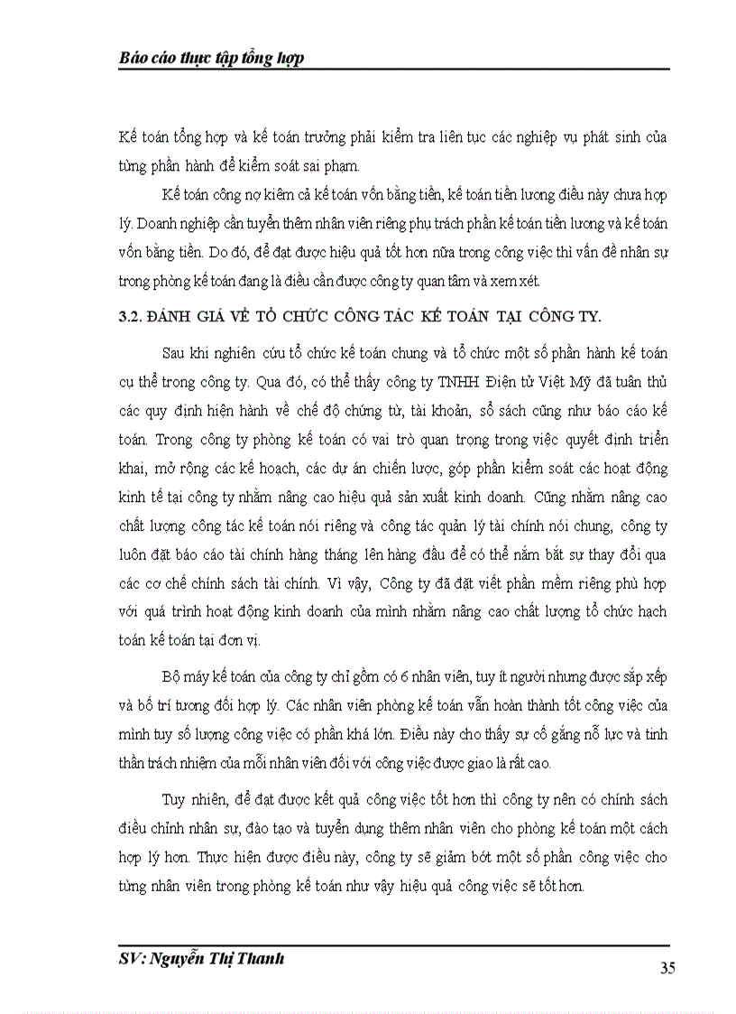 image for page Một số đánh giá về tình hình tổ chức hạch toán kế toán tại công ty TNHH ĐIỆN TỬ VIỆT MỸ