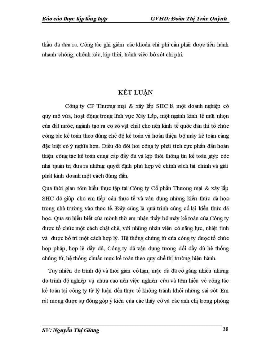 image for page Một số đánh giá về tình hình tổ chức hạch toán kế toán tại Công ty Cổ phần Thương mại xây lắp SHC
